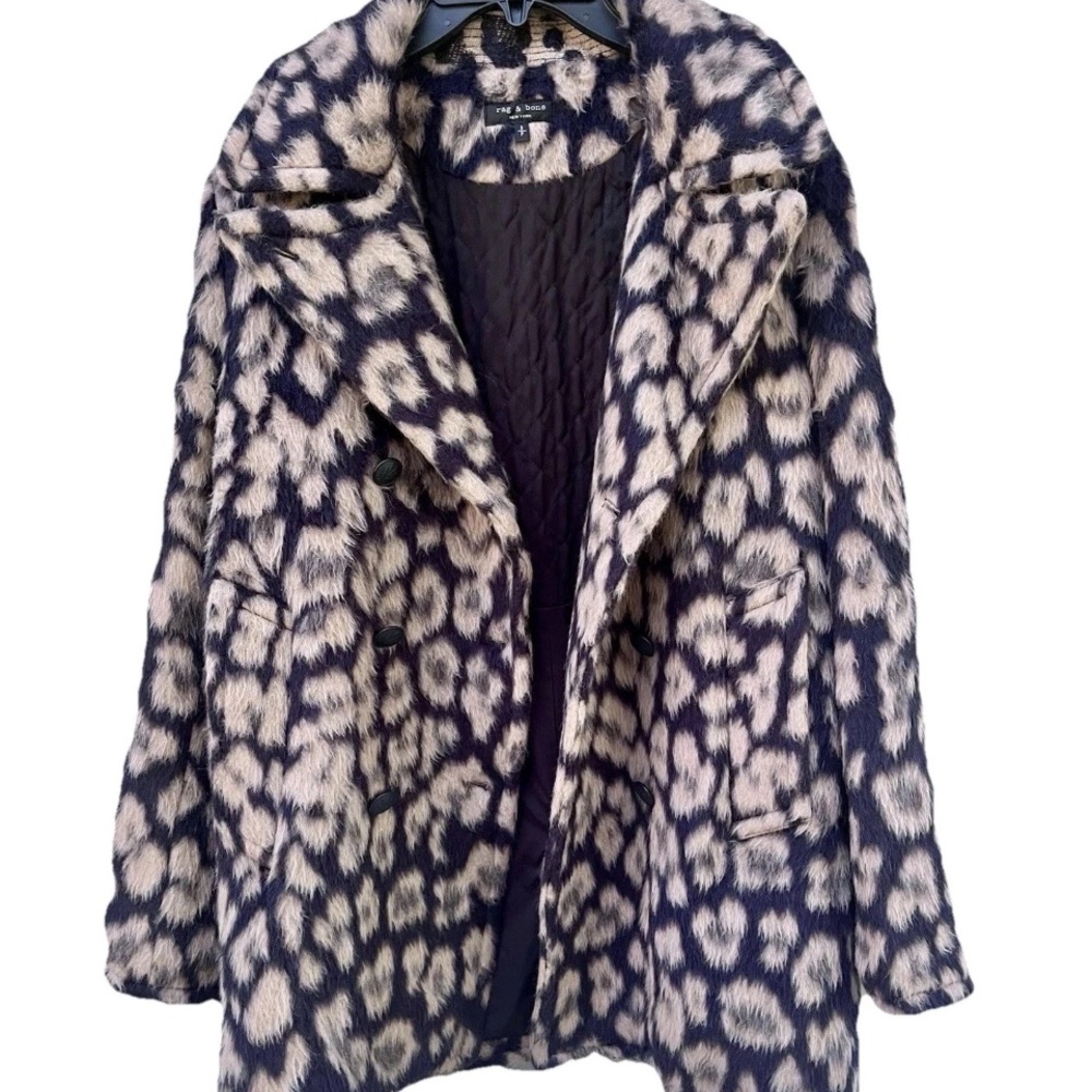 Rag & Bone Black and Cream Teddy Jacket